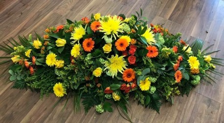 Yellow and Orange Autumn Casket Spray