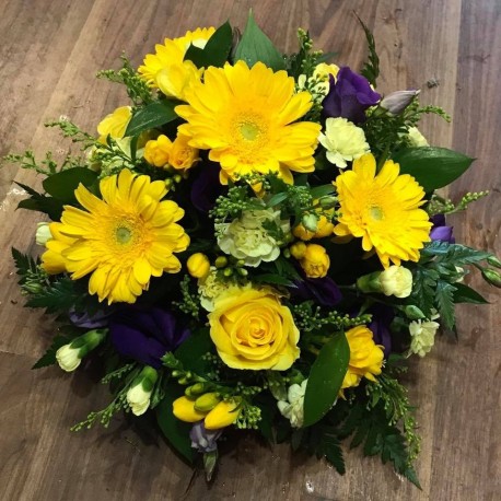 Yellow Gerbera and Purple Posy