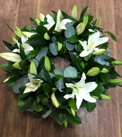 White Lily Wreath