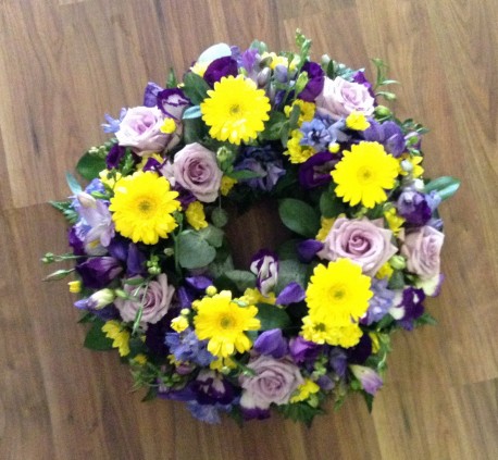 Purple, Yellow and Lilac Wreath