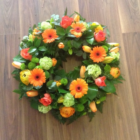 Orange And Lime Green Wreath