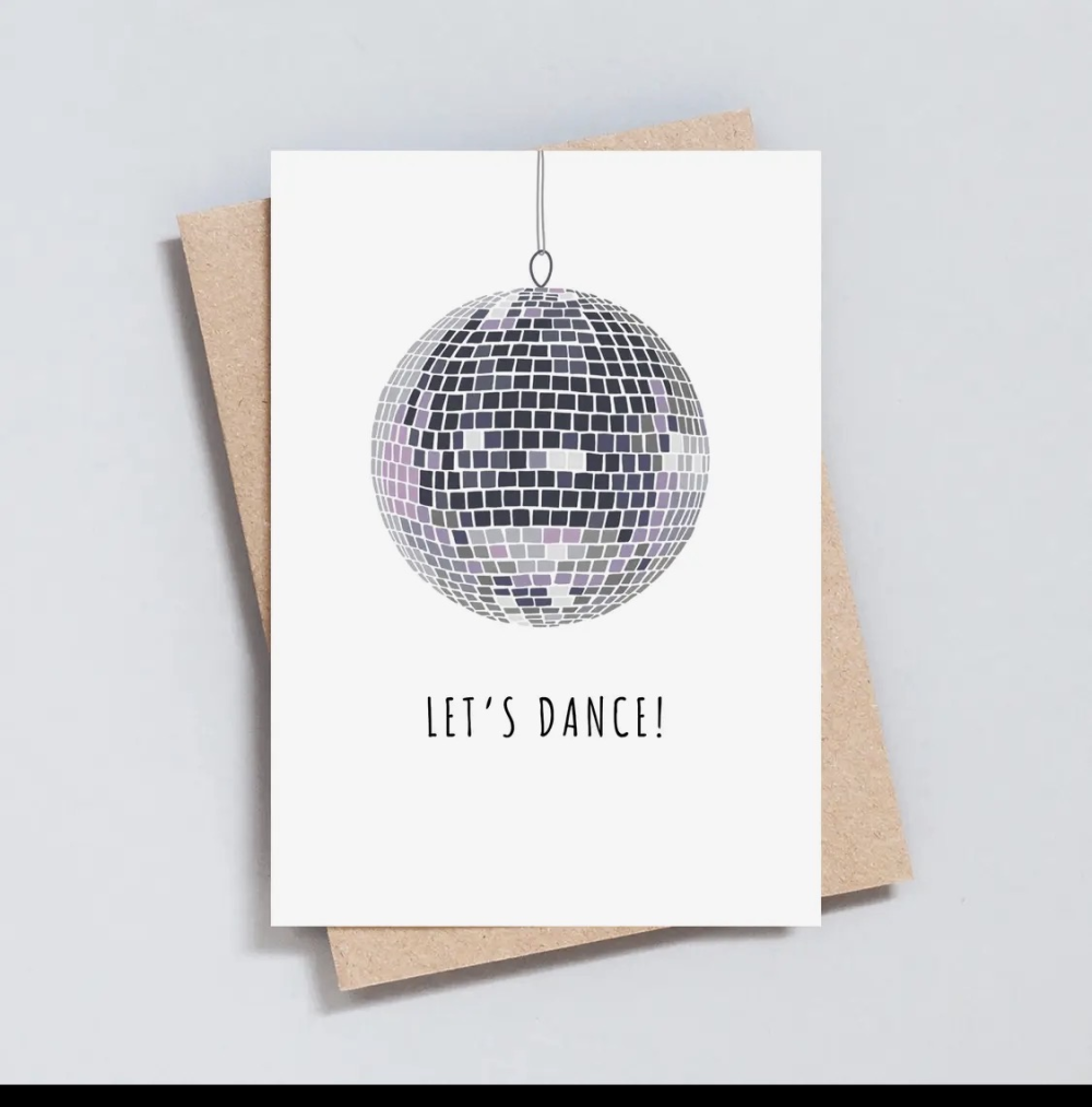 Let’s Dance Disco Ball Birthday Card