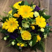 Yellow Gerbera and Purple Posy