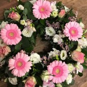 Pink and White Gerbera Wreath