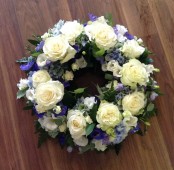 Blue and White Wreath